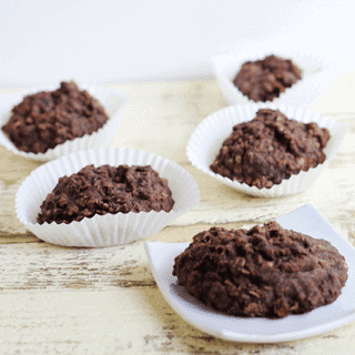 Sweet and salty chocolate cookies on a white plate.