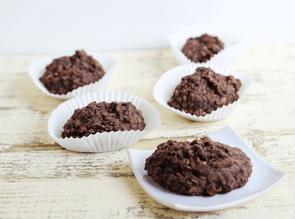 Sweet and salty chocolate cookies on a white plate.
