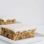 homemade zucchini bars topped with cream cheese frosting