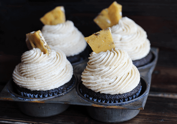 Chocolate Cupcakes with Maple Pecan Buttercream