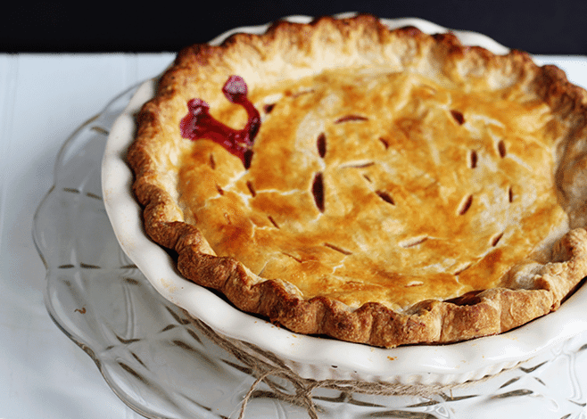 Raspberry Pie - fresh raspberries with a dash of cinnamon and stuffed in the perfect pie crust!