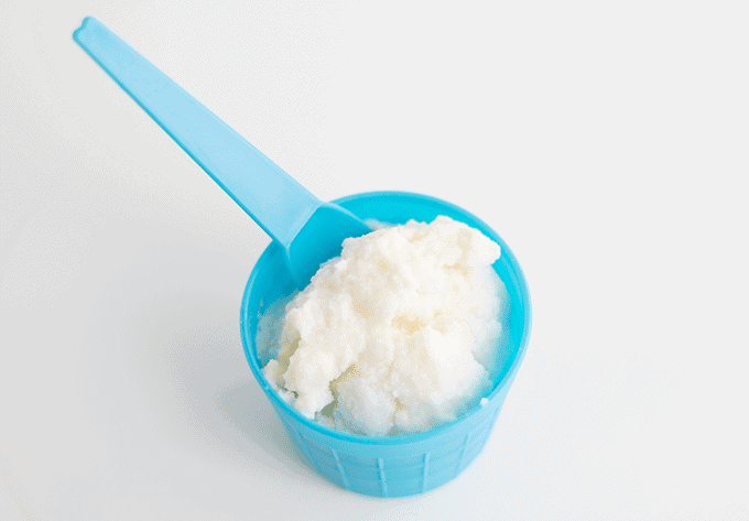 blue cup full of Snow Ice Cream