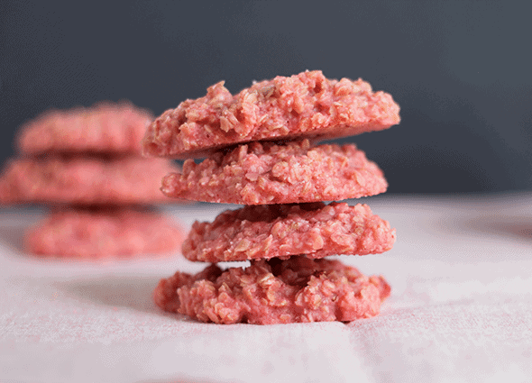 Strawberries & Cream No Bake Cookies