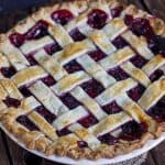 Mixed Berry Pie with a lattice top crust