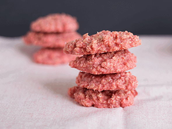 Strawberries & Cream No Bake Cookies