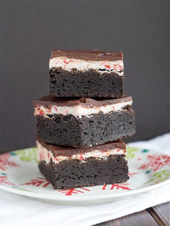 Layered Peppermint Brownies