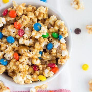 Salted Caramel M&M Popcorn - The perfect sweet and salty treat!