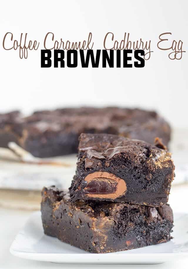 Coffee Caramel Cadbury Egg Brownies