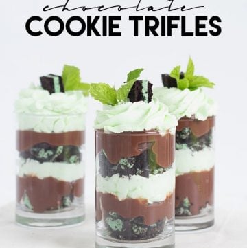 Easy mint chocolate cookie trifles.
