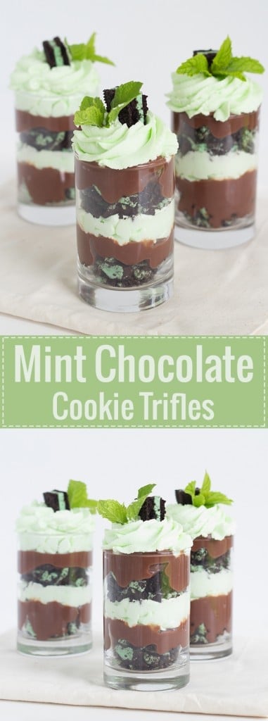 Easy Mint Chocolate Cookie Trifles