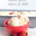 Roasted Strawberry Rhubarb Swirled Vanilla Ice Cream