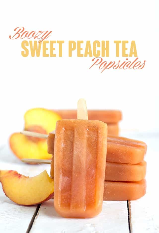 Peachy Boozy Sweet Tea Popsicles.