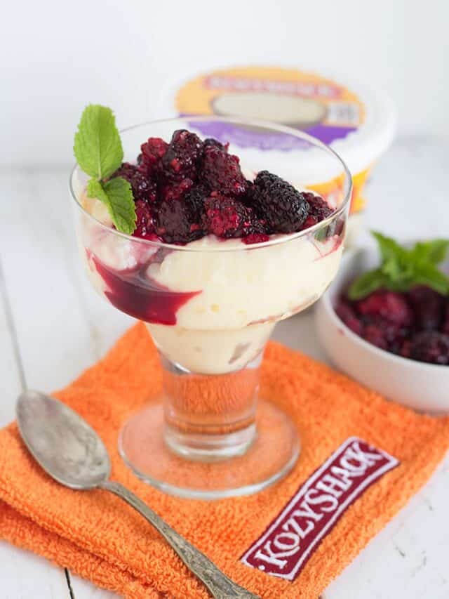 Roasted Mixed Berry Topped Tapioca Pudding Story