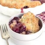 Fresh cherry cobbler with a sugar cookie twist.