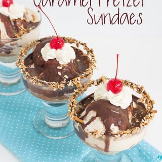 Delicious caramel-pretzel sundaes with the perfect blend of sweet and salty.