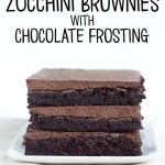 Zucchini Brownies with Chocolate Frosting - Tender, fudgy chocolate brownies topped with a rich chocolate frosting. The perfect use for zucchini!