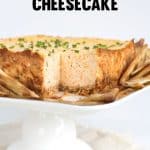 Savory garlic and herb cheesecake plated.