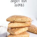 Sweet tea scones are stacked.