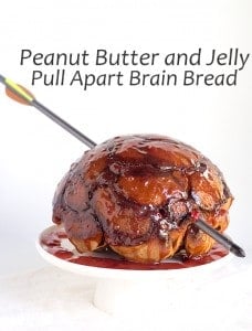 Peanut butter and jelly brain bread.