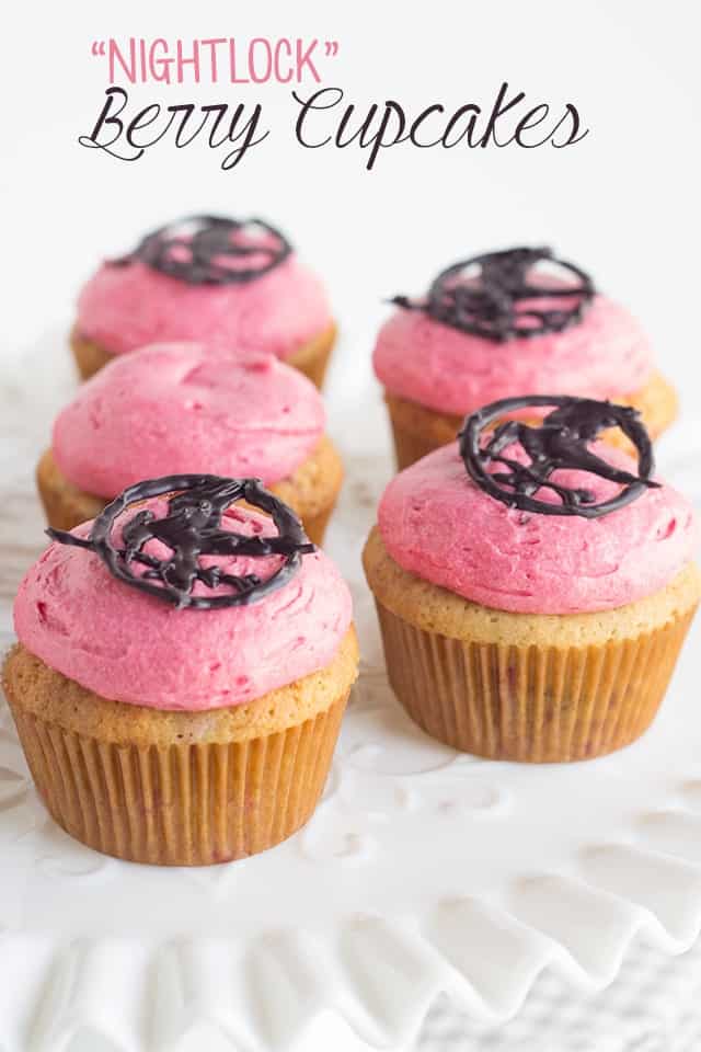 Nightlock" Berry Cupcakes with Berry Frosting.