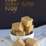 Quick 4 Ingredient Maple Peanut Butter Fudge! This fudge is incredibly creamy and smooth with maple flavor.