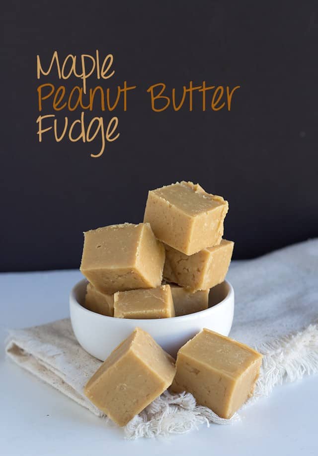 Quick 4 Ingredient Maple Peanut Butter Fudge! This fudge is incredibly creamy and smooth with maple flavor.