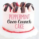 Delicious festive cake combining peppermint, oreo, and crunch.