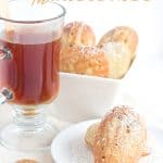 Caramel madeleines served alongside tea.