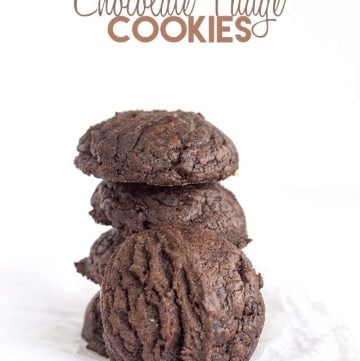 Chocolate Fudge Cookies on White Background.