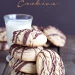 stack of Coffee Cookies with a Chocolate Drizzle