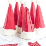 Santa Hats - a fun pinata treat for kids! Stuff some waffle cones with festive m&m's and let the magic happen.