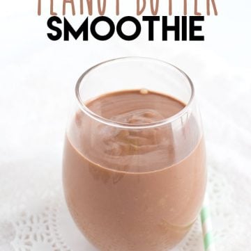 A delectable smoothie made with chocolate and peanut butter.
