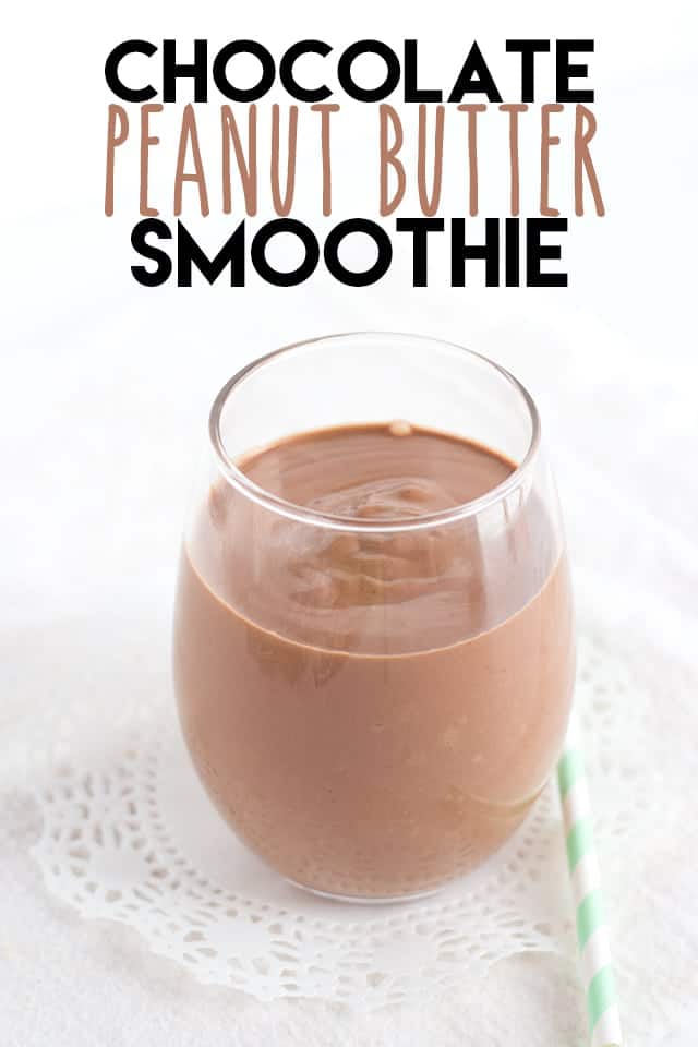 Chocolate Peanut Butter Smoothie - Rich, thick chocolate smoothie that's packed with peanut butter and bananas.