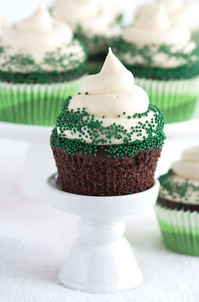 Chocolate Guinness Cupcakes with Baileys Cream Cheese Frosting