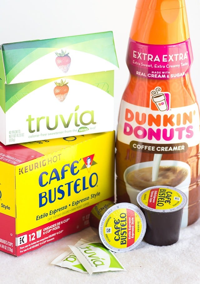  Truvia Natural Sweetener, Café Bustelo K-cups, and Dunkin' Donuts creamer