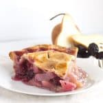 A delectable blackberry pear pie.
