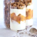 Peach granola parfait.