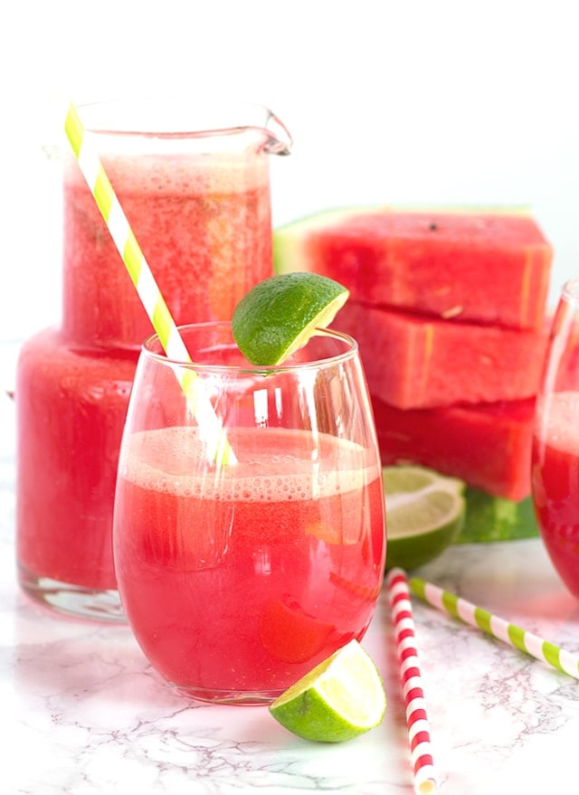 Watermelon Fizz - an easy, bright and refreshing drink packed full of watermelon, lime, and ginger ale!