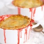 Strawberry Pot Pies - Sweet syrupy strawberry pot pies topped with a cream cheese pie crust.