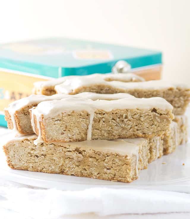 Maple Glazed Oatmeal Cookie Sticks - they're chewy, sweet and full of oats! They're the perfect treat for any lunch box.