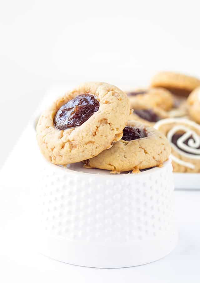 Apple Toffee Thumbprint Cookies