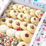 Five Christmas Cookies One Dough - One basic cookie dough and so many different add ins to jazz them up. This is the perfect way to fill up a holiday gift box for friends, coworkers, and family!