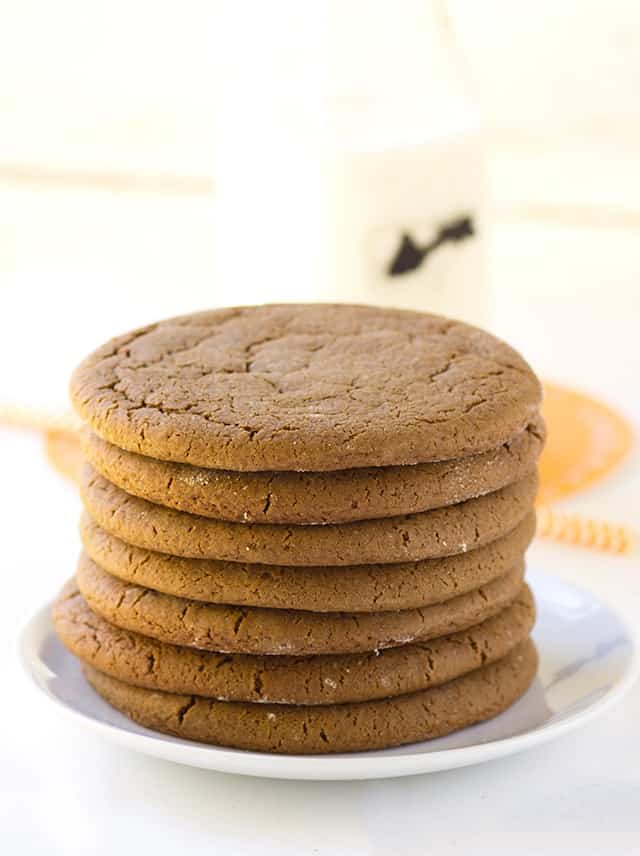 Molasses Cookies - spiced molasses cookies that are soft and have a crinkled top.