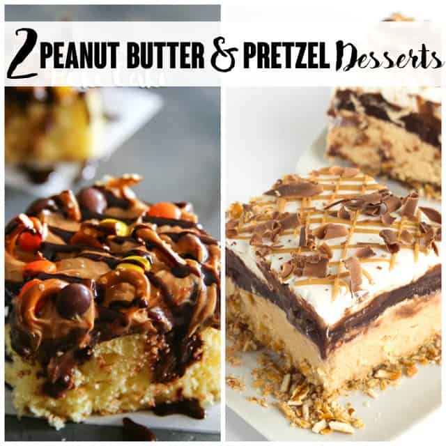 titled image (and shown): 2 peanut butter and pretzel desserts