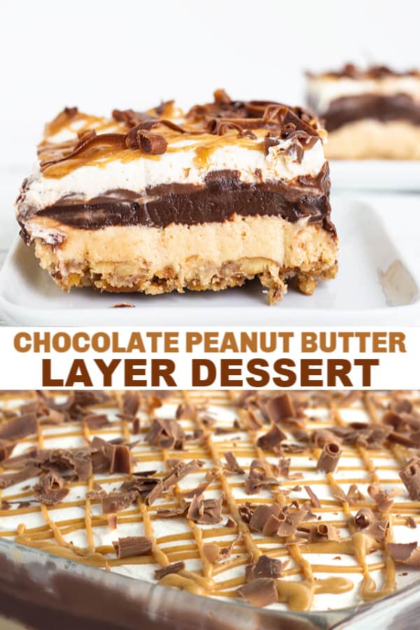 Dessert comprised of layers of chocolate and peanut butter.