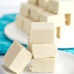 This vanilla fudge recipe is smooth and creamy. It's packed full of specks of vanilla bean too! It's so simple to make and finishes with marshmallow creme aka fluff!