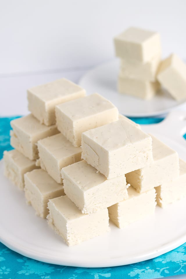 platter of vanilla fudge squares