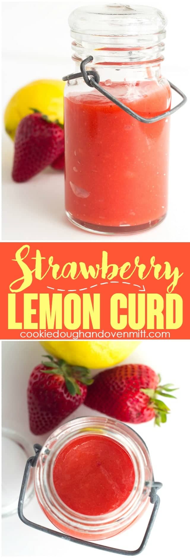 Strawberry Lemon Curd - fresh pureed strawberries and lemon juice make the perfect filling. It's sweet and is a delicious spring flavor to put in your cookies, cakes, and cupcakes!