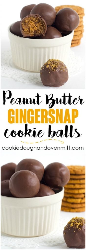 No Bake Peanut Butter Gingersnap Cookie Balls - Make some mouth watering, spiced up peanut butter balls using gingersnaps. Grab your 5 ingredients and whip these up in minutes!