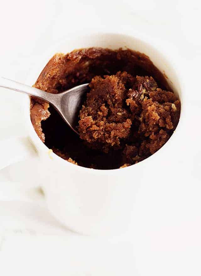 spoonful of chocolate peanut butter mug cake